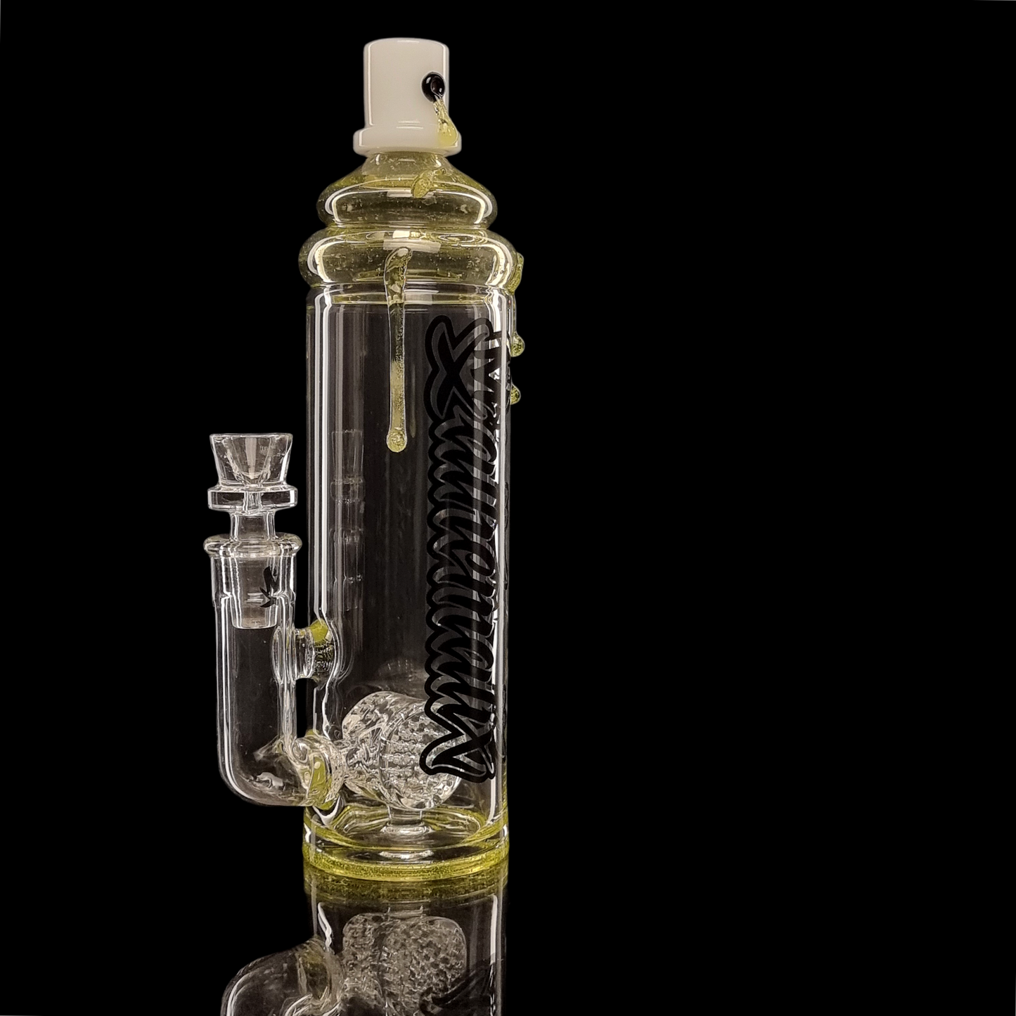 Mathematix 23cm UV reactive spray can bubbler