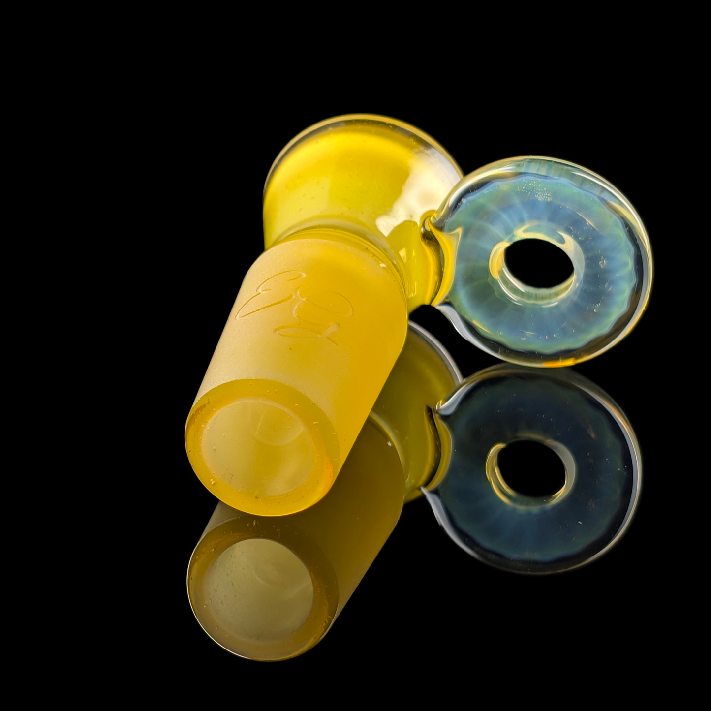 Fully Worked Restriction Slide w/ Fumicello Donut by Empirical Glass 18mm Spray Tan