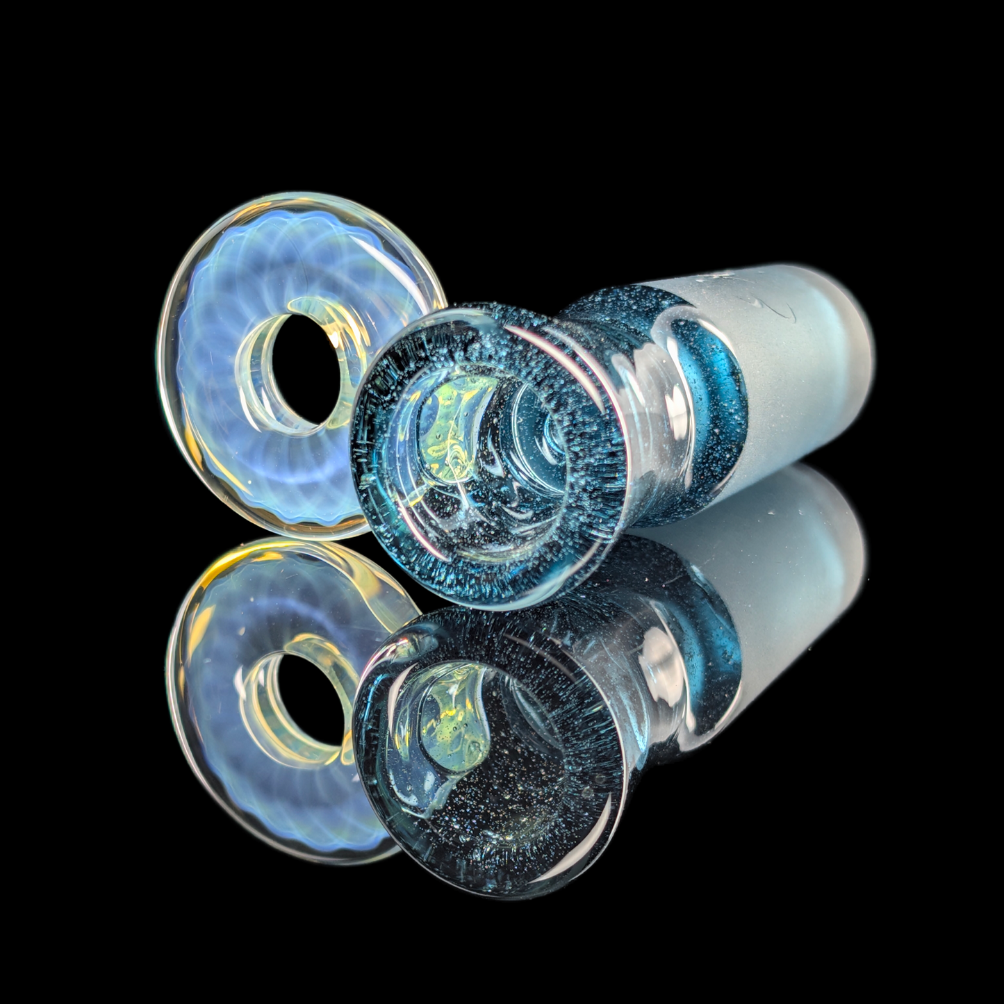 Fully Worked Restriction Slide w/ Fumicello Donut by Empirical Glass 18mm Green