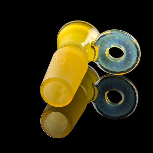 Fully Worked Restriction Slide w/ Fumicello Donut by Empirical Glass 18mm Spray Tan