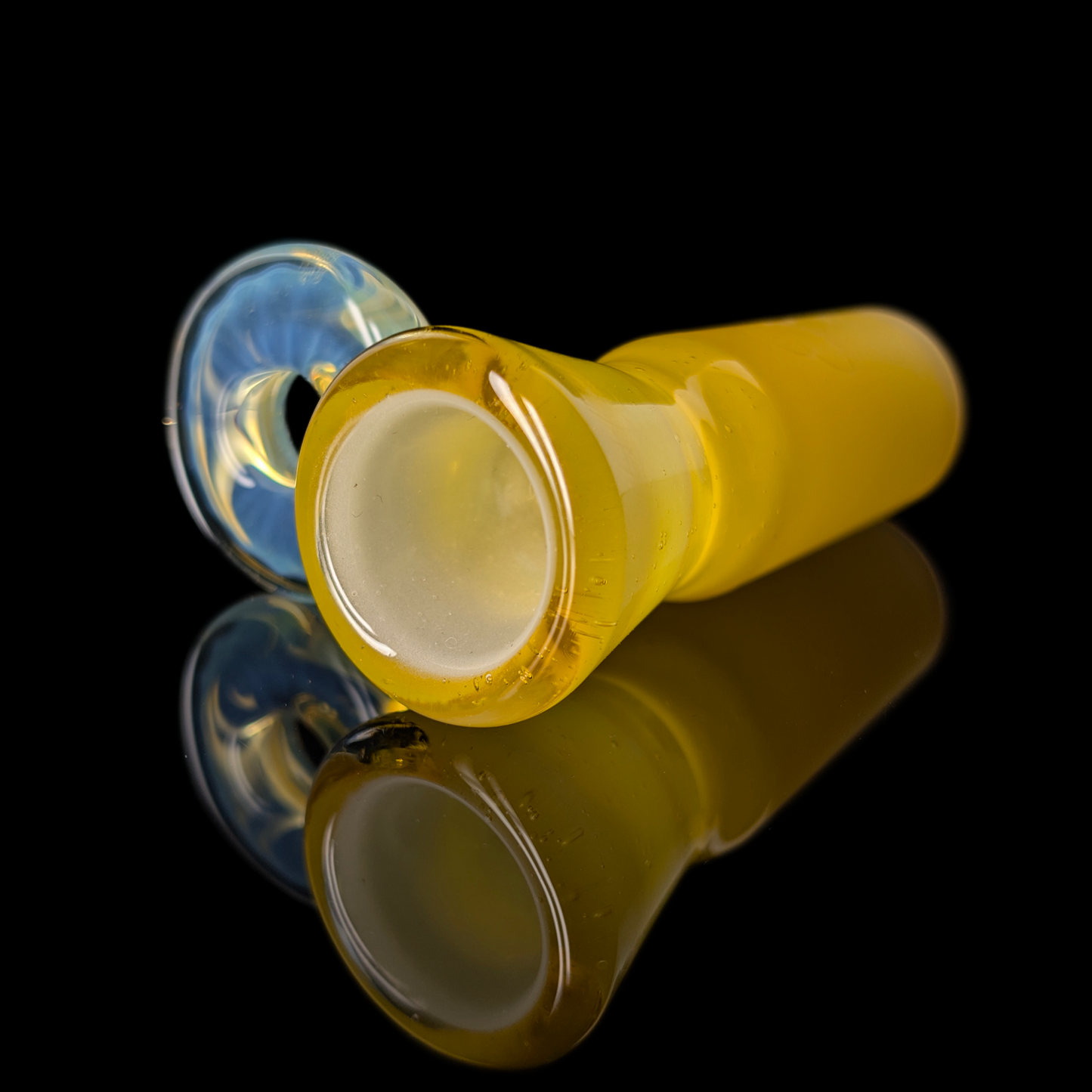 Fully Worked Restriction Slide w/ Fumicello Donut by Empirical Glass 18mm Spray Tan