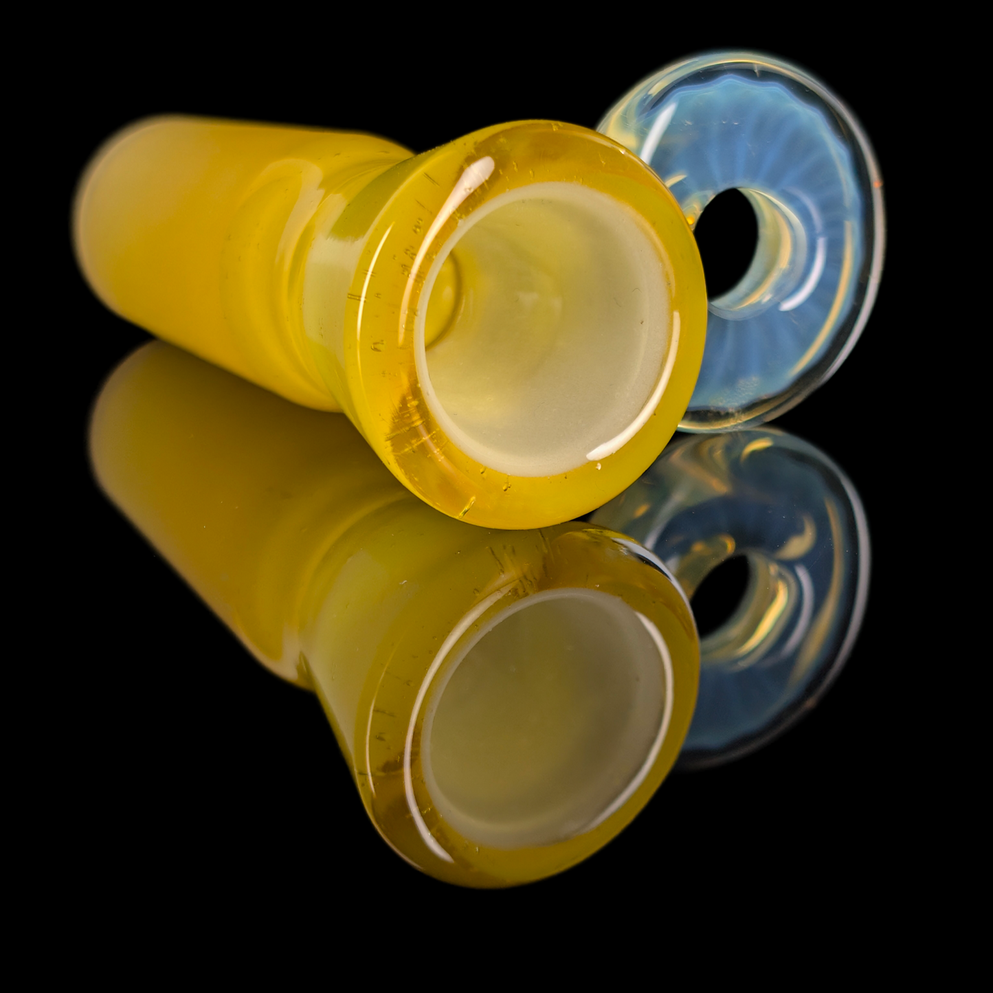 Fully Worked Restriction Slide w/ Fumicello Donut by Empirical Glass 18mm Spray Tan