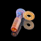Fully Worked Restriction Slide w/ Fumicello Donut by Empirical Glass 14mm Amber Purple