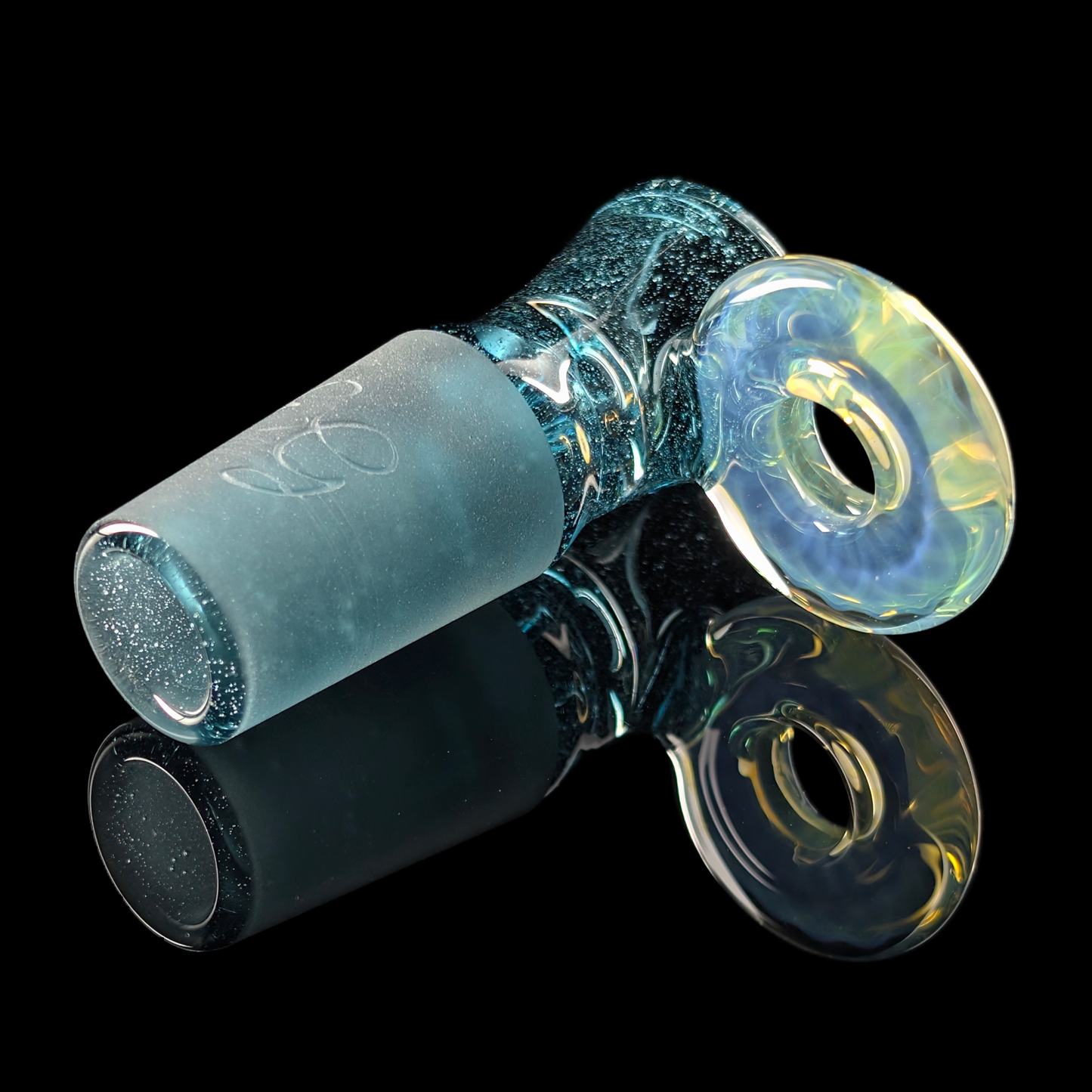 Fully Worked Restriction Slide w/ Fumicello Donut by Empirical Glass 18mm Green