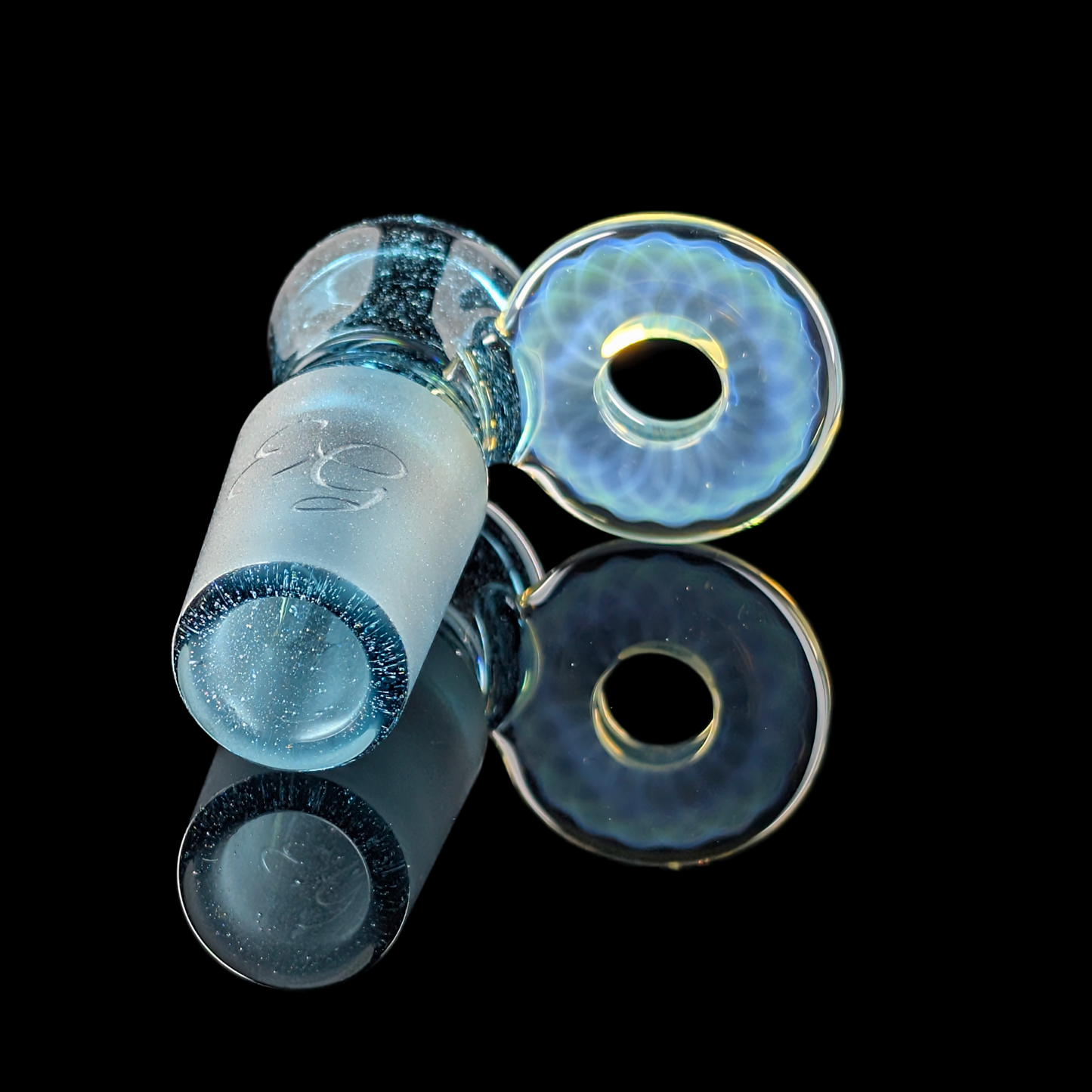 Fully Worked Restriction Slide w/ Fumicello Donut by Empirical Glass 18mm Green