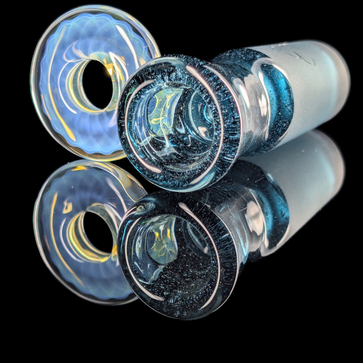 Fully Worked Restriction Slide w/ Fumicello Donut by Empirical Glass 18mm Green