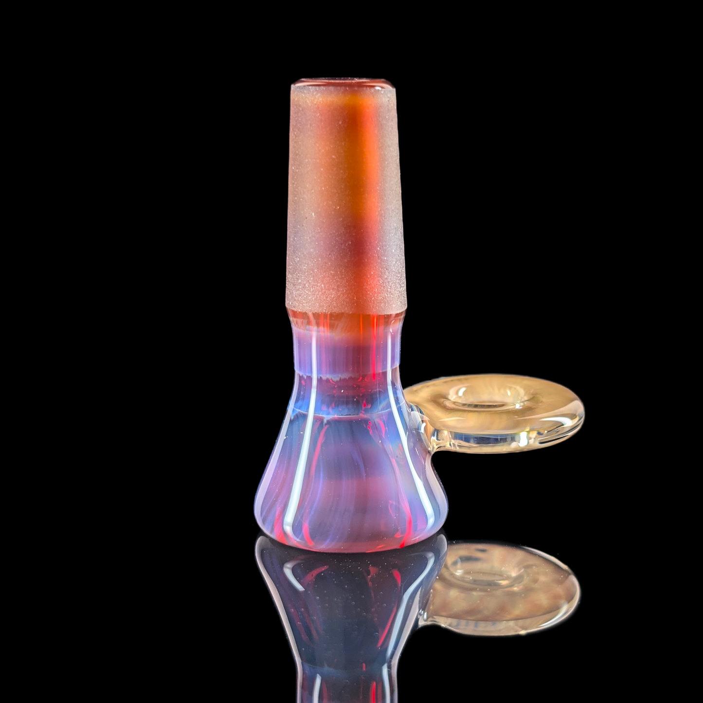 Fully Worked Restriction Slide w/ Fumicello Donut by Empirical Glass 14mm Amber Purple
