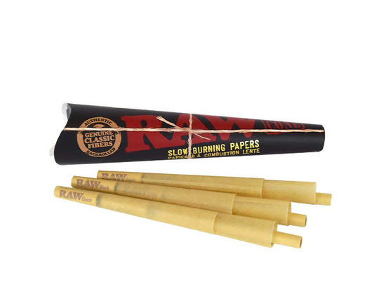 RAW 1 1/4 Classic Black Hemp Paper Pre-Rolled Cones (6 per pack)