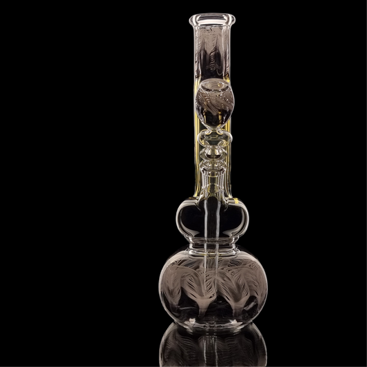 Terrestrial Series Color Change-Pink and Onyx Classic Base Double Bubble by Chameleon Glass