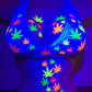 UV Cannabis Leaf Body Stickers