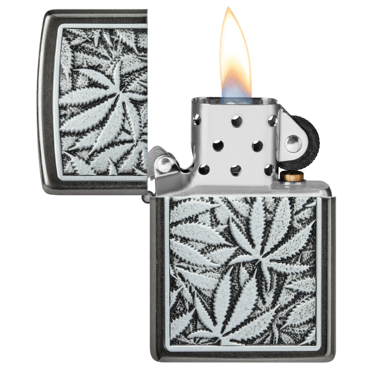 Zippo Cannabis Emblem Grey