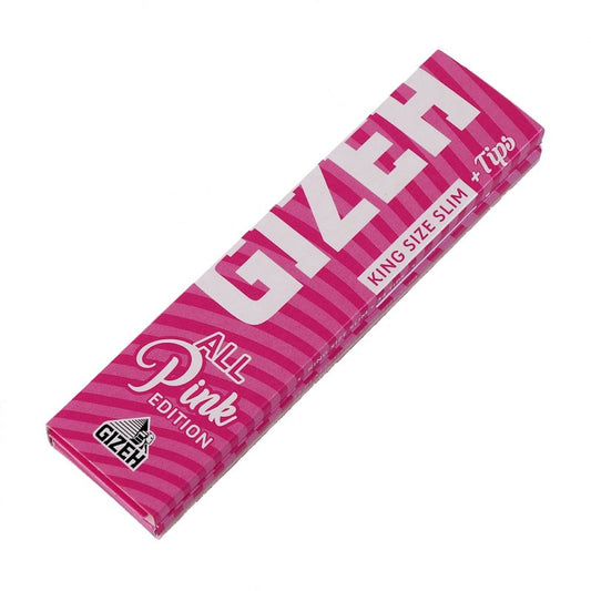 Gizeh King Size Slim Papers with Integrated Pink Tips Limited Edition
