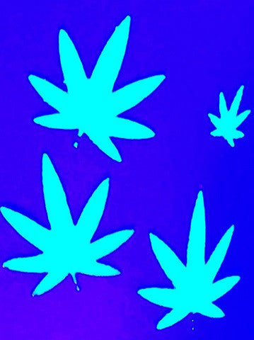 Glow in the Dark Cannabis Leaf Body Stickers