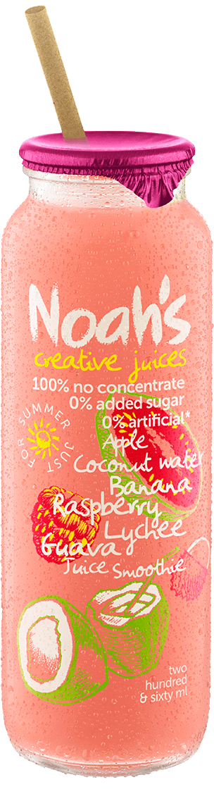 Noah's Apple, Coconut Water, Banana, Raspberry Lychee and Guava Juice Smoothie