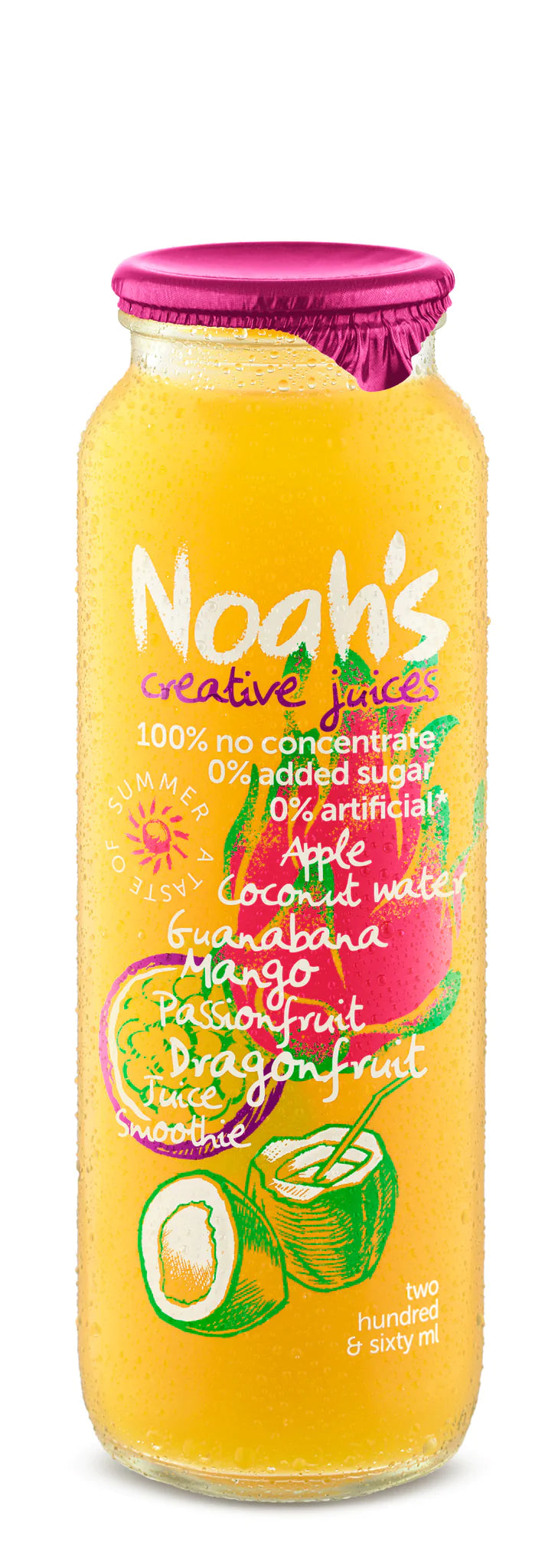 Noah's Passionfruit, Dragonfruit, Guanabana Coconut Water Smoothie