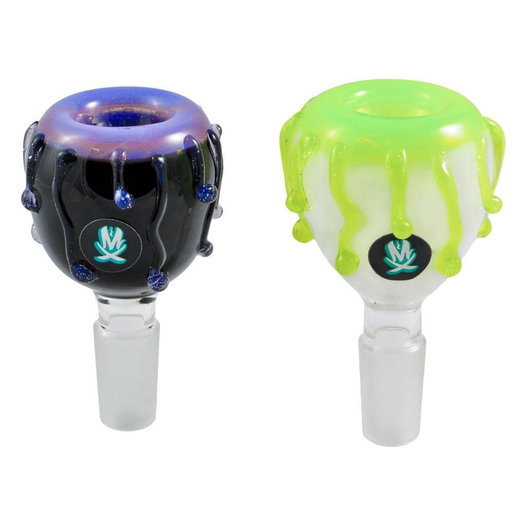 Mathematix Glass Push Bowl 18mm Male with Slyme Colour Drips