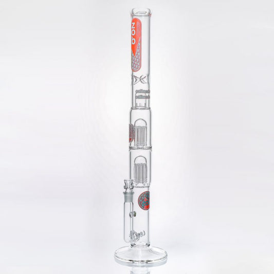 Zob Glass Triple Rasta 50cm Straight Tube w/ Inline Diffuser & 2 8 Arm Tree Percs