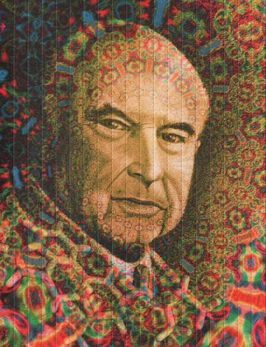 Framed Albert Hofmann Celebration Yellow 8mm 20 x 15.2cm Perforated Blotter Art