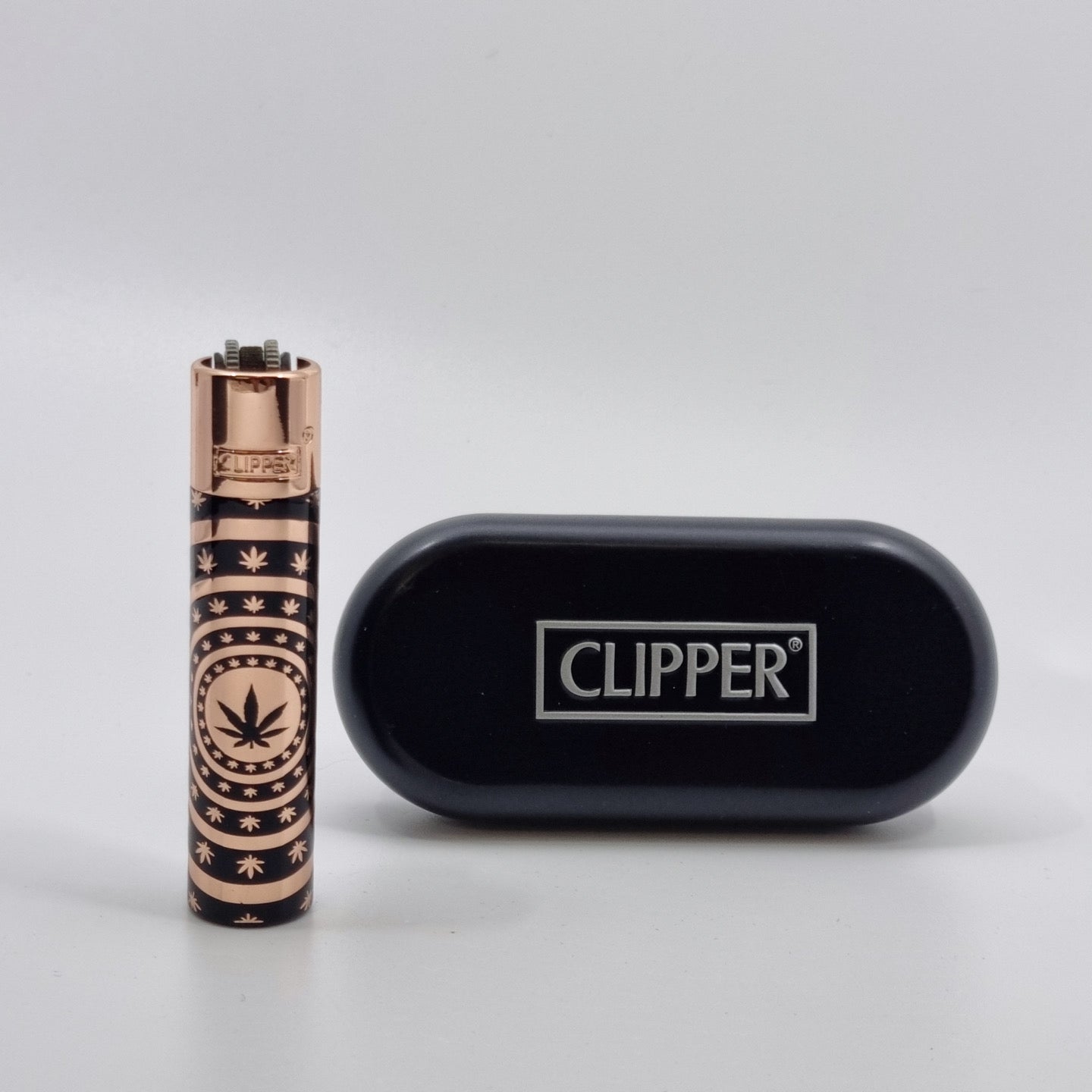 Clipper Lighter Metal Leaves Pattern