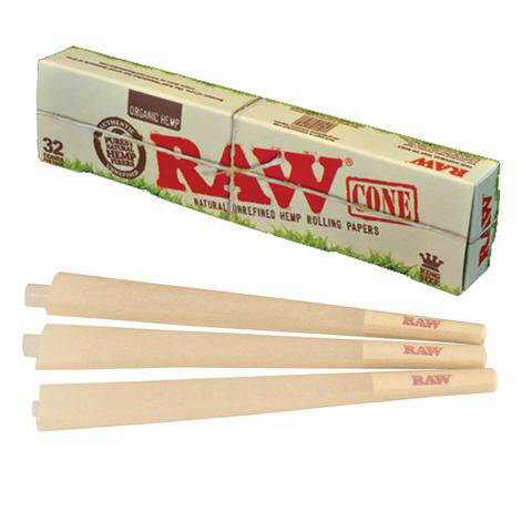RAW Organic King Size Pre-Rolled Cones 32 pack