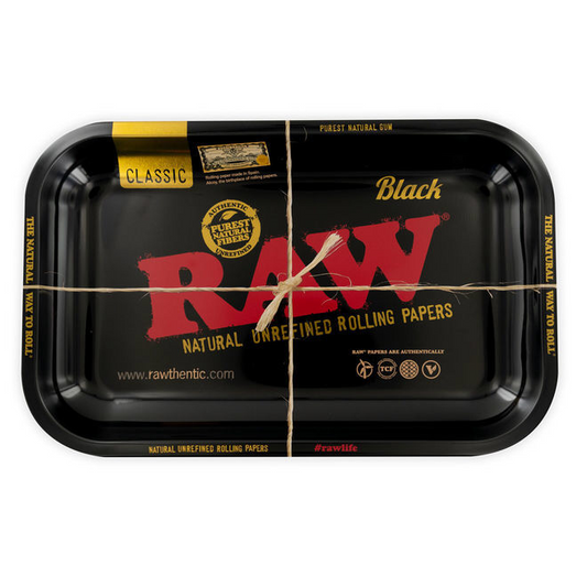 RAW Rolling Tray Metal Small RAW Logo Black