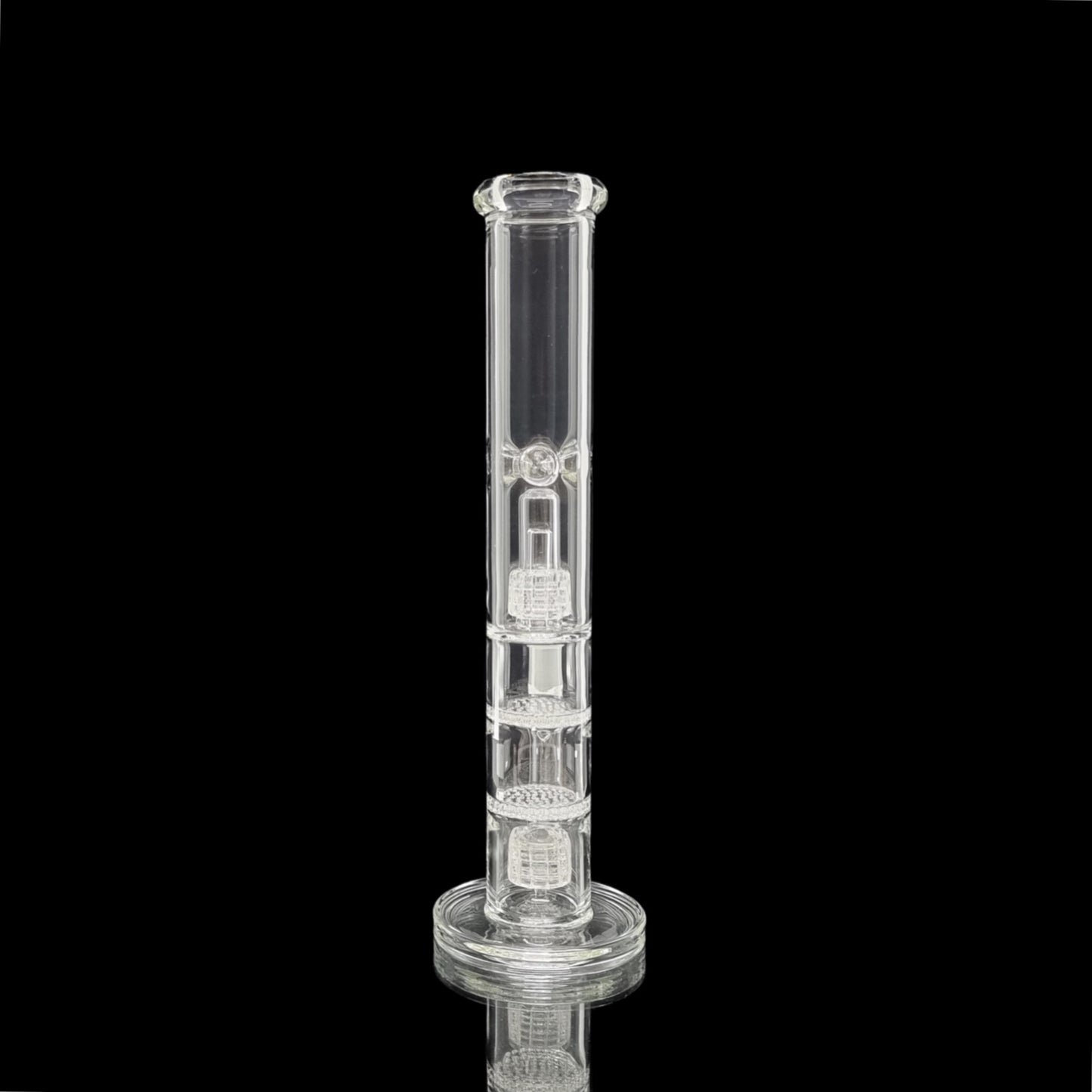 Double Double Straight Tube With Twin Matrix Percs & Twin Honeycomb Percs 40cm