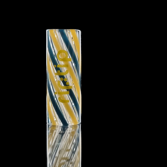 Blue & Yellow Pinstripe Coloured RipTips by Gordo Scientific - Coloured Glass Filter Tips