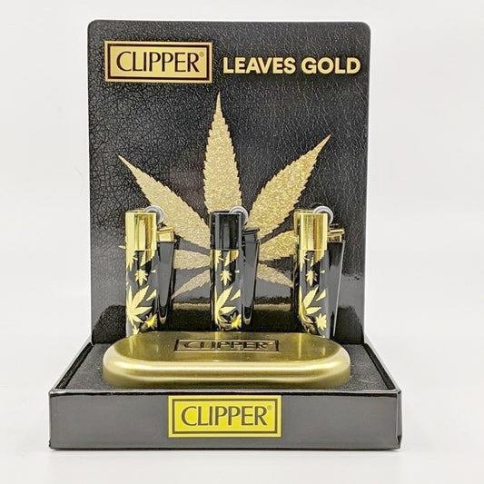 Clipper Lighter Metal Cannabis Leaves